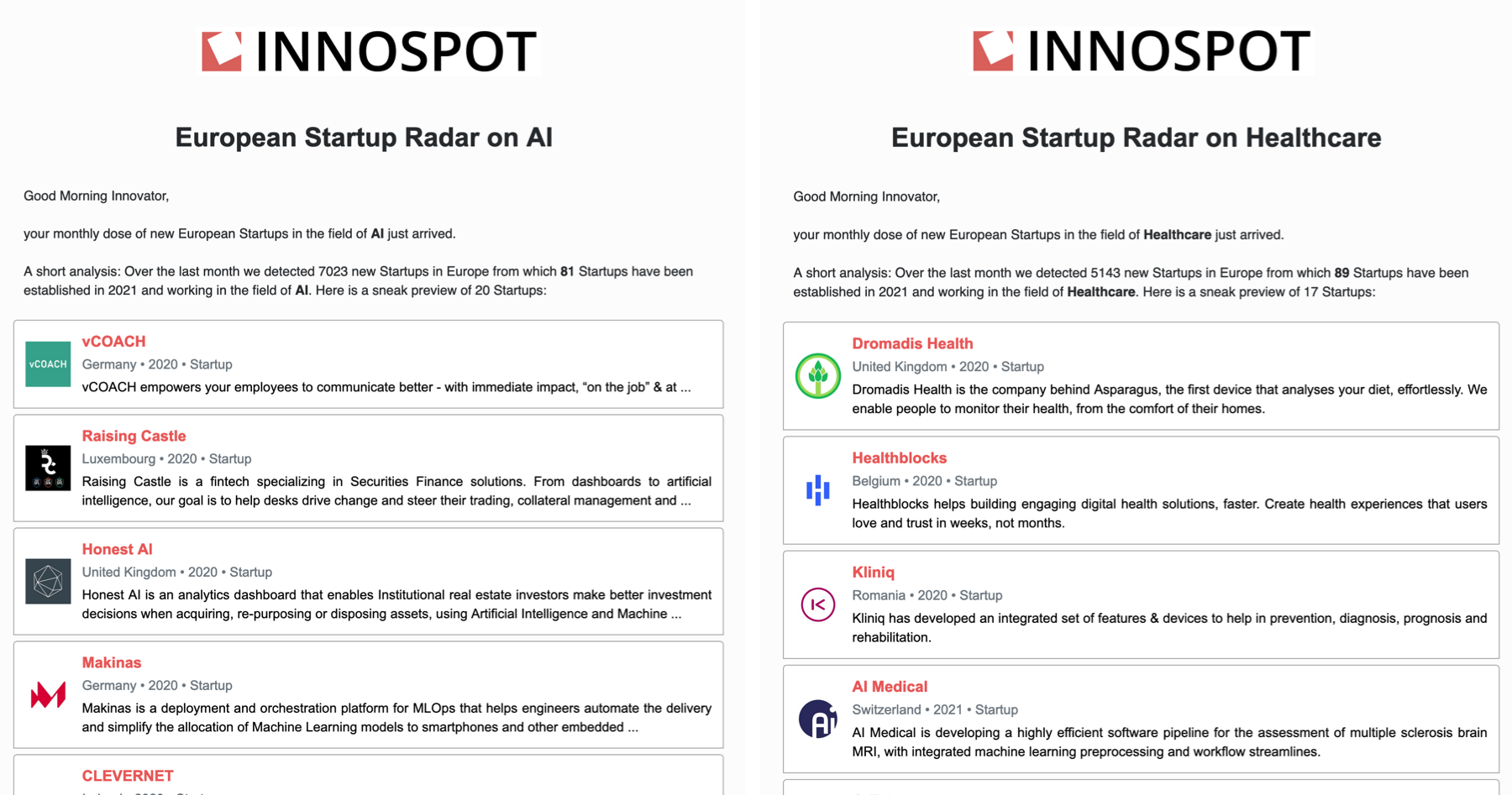 Startup Radar for Europe Preview